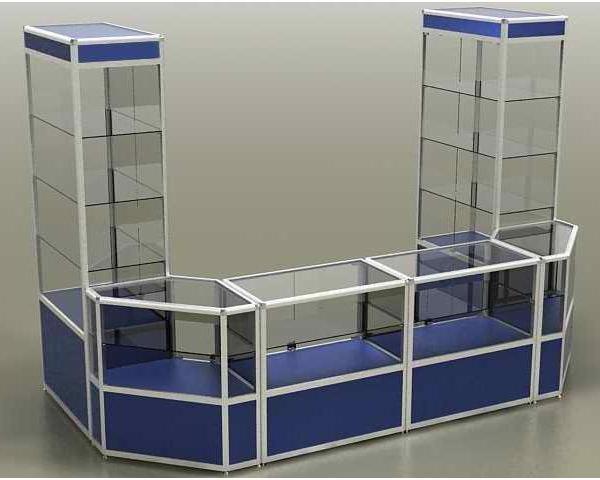 Торговая мебель из профиля витрины-прилавки из профиля